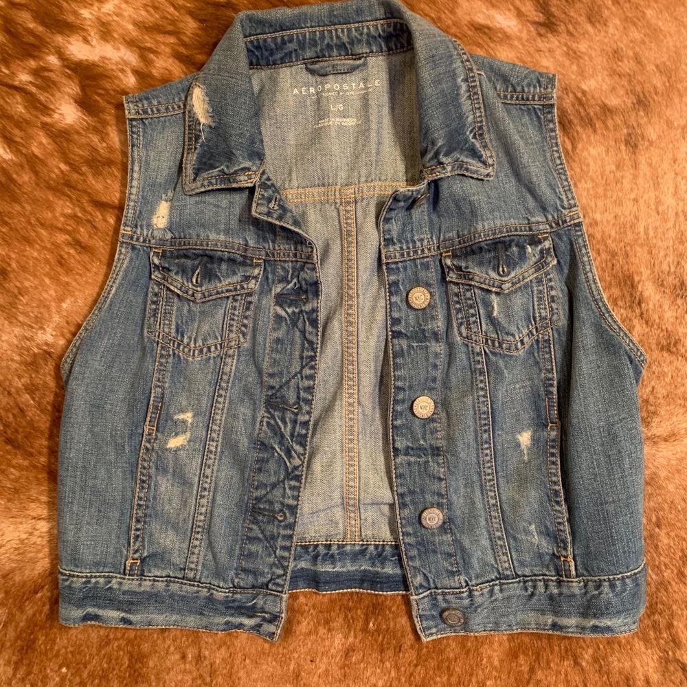 Distressed Aeropostale Jean Vest